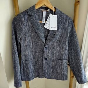 Womens Casual Suit JacketGray Lightweight Shirt Jacket with Notched Lapels